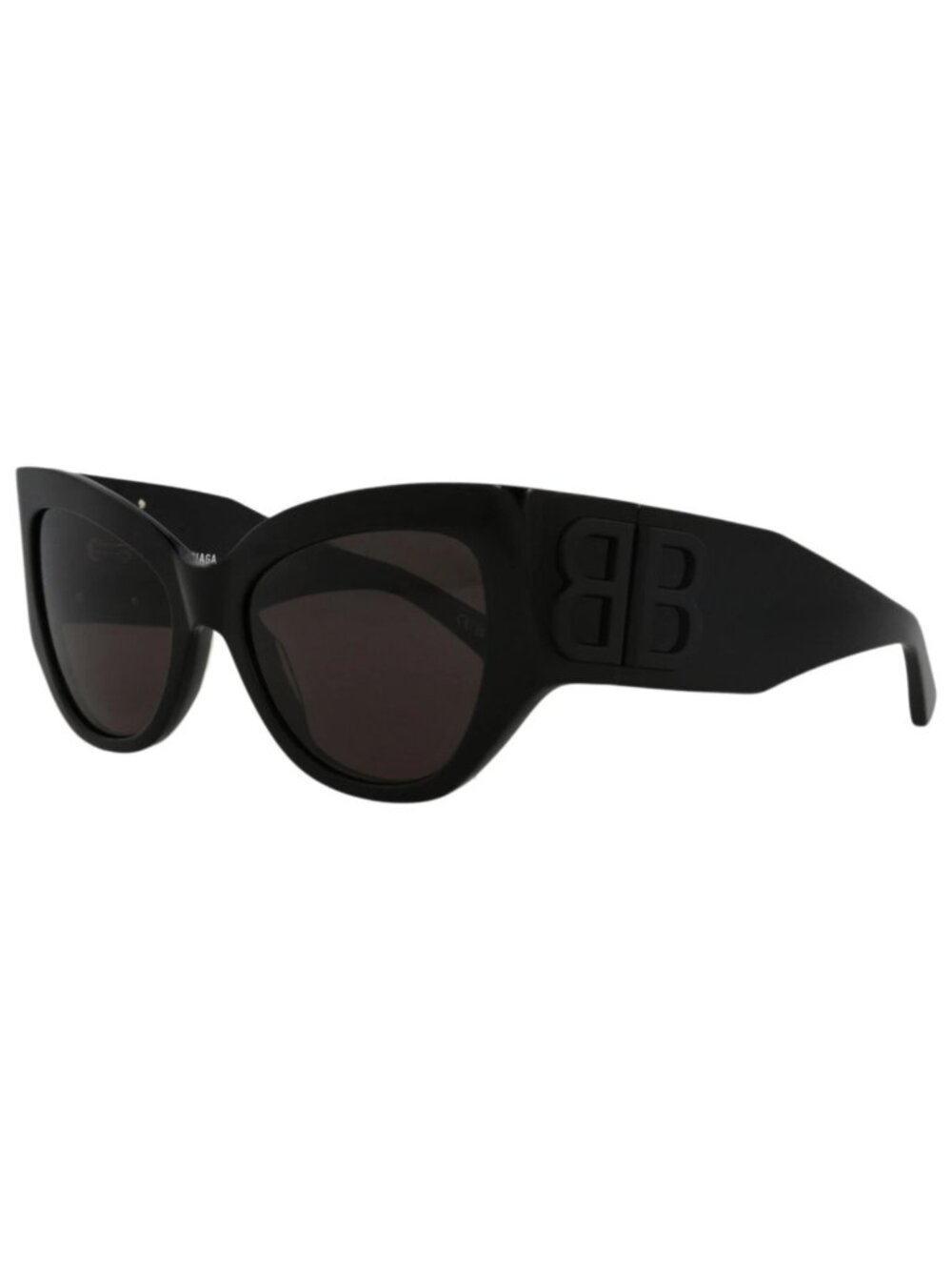 New Balenciaga Women's Sunglasses Cat Eye Recycled Acetate Frame Black Black